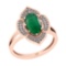 2.46 Ctw VS/SI1 Emerald And Diamond 18K Rose Gold Vintage Style Ring