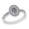 1.00 Ctw SI2/I1 Diamond 14K White Gold Engagement Halo Ring
