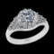 1.89 Ctw VS/SI1 Diamond 14K White Gold Engagement Halo Ring