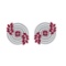 5.60 Ctw SI2/I1 Ruby And Diamond 14K White Gold Earrings