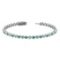 3.08 Ctw SI2/I1 Emerald and Diamond 14K White Gold Bracelet