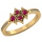 Certified 1.25 CTW Genuine Ruby And Diamond 14K Yellow Gold Ring