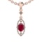 2.17 Ctw SI2/I1 Ruby And Diamond 14K Rose Gold Vintage Style Pendant