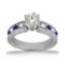 Antique style Diamond and Blue Sapphire Engagement Ring Platinum 1.75ctw