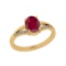 1.06 Ctw I2/I3 Ruby And Diamond 14K Yellow Gold Ring