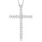 Diamond Cross Pendant Necklace 14kt White Gold 1.00ctw