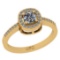 0.58 ctw GIA Certified Center StoneDiamond 14K Yellow Gold Engagement Halo Ring
