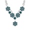 1.97 Ctw Treated fancy blue Diamond 14K White Gold Pendant Necklace