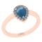 2.45 Ctw I2/I3 Aquamarine And Diamond 14K Rose Gold Engagement Ring