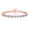 8.84 Ctw SI2/I1 Diamond Ladies Fashion 18K Rose Gold Tennis Bracelet