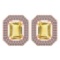 3.66 Ctw Citrine And Diamond 14k Rose Gold Halo Stud Earring