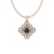Certified 1.51 Ctw SI2/I1 Natural Fancy Brown And White Diamond Style Prong Set 14K Rose Gold Pendan