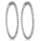 Prong-Set Diamond Hoop Earrings in 14k White Gold 3.00ctw