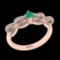 0.77 Ctw VS/SI1 Emerald And Diamond Prong Set 14K Rose Gold Vintage Style Ring