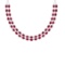 50.60 Ctw Ruby 14K White Gold Double layer Necklace