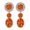 Certified 5.38 Ctw SI2/I1 Orange Sapphire And Diamond 14K Rose Gold Vintage Style Earrings