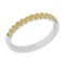0.85 Ctw i2/i3 Treated Fancy Yellow Diamond Style Prong Set 14K White Gold Eternity Half Band Ring