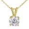 0.50ct. Round Diamond Solitaire Pendant in 18k Yellow Gold (I, SI2-SI3)