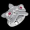 1.70 Ctw VS/SI1 Ruby and Diamond 14K White Gold Vintage style wild face Ring