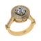 1.95 Ctw SI2/I1 Diamond 14K Yellow Gold Engagement Halo Ring