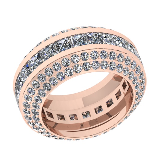 6.80 Ctw SI2/I1 Diamond 14K Rose Gold Wedding/Anniversary /Engagement Band Ring