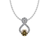Certified 1.83 Ctw SI2/I1 Natural Fancy Yellow And White Diamond Style Prong Set 14K White Gold Pend