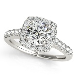 Certified 1.25 Ctw SI2/I1 Diamond 14K White Gold Engagement Ring