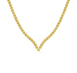 4.66 Ctw i2/i3 Treated Fancy Yellow Diamond 14K White Gold Necklace