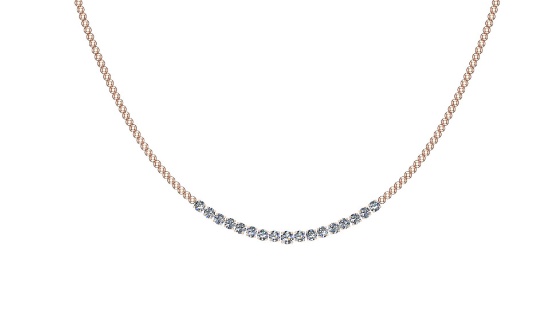 Certified 1.06 Ctw SI2/I1 Diamond 14K Rose Gold Necklace