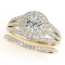 Certified 1.60 Ctw SI2/I1 Diamond 14K Yellow Gold Bridal Engagement Halo Set Ring