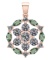 Certified 1.30 CTW Genuine Green Amethyst And Diamond 14K .R Gold Pendant