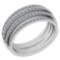 Certified 0.70 Ctw Diamond I1/I2 Engagement 14K White Gold Band Ring