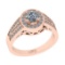 0.85 Ctw SI2/I1 Gia Certified Center Diamond 14K Rose Gold Ring
