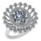 2.86 Ctw I2/I3 Diamond 14K White Gold Vintage Style Engagement Ring