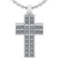 1.56 Ctw SI2/I1 Diamond 14K White Gold Cross Pendant Necklace