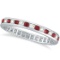1.04ctw Ruby and Diamond Channel Set Ring Eternity Band 14k White Gold