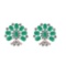 15.48 Ctw SI2/I1 Emerald And Diamond 14K Rose Gold Earrings
