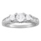 Certified 0.55 Ctw SI2/I1 Diamond 14K White Gold three Stone Ring