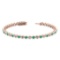 3.08 Ctw SI2/I1 Emerald and Diamond 14K Rose Gold Bracelet