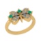 0.40 Ctw SI2/I1 Emerald And Diamond 14K Yellow Gold Ring