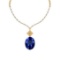 Certified 5.21 Ctw VS/SI1 Tanzanite And Diamond 14k Yellow Gold Necklace Necklace
