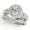 Certified 1.60 Ctw SI2/I1 Diamond 14K White Gold Vintage Style Engagement Set Ring