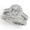 Certified 1.40 Ctw SI2/I1 Diamond 14K White Gold Engagement Halo Set Ring