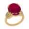 8.43 CtwSI2/I1 Ruby And Diamond 14K Yellow Gold Cocktail Ring