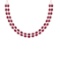 50.60 Ctw Ruby 14K Rose Gold Double layer Necklace