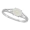 Oval Opal and Diamond Ring in 14K White Gold 0.27ctw
