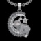 3.07 Ctw VS/SI1 Ruby and Diamond 14K White Gold teddy bear necklace ( ALL DIAMOND ARE LAB GROWN )