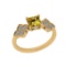 0.46 Ctw SI2/I1 Citrine And Diamond 14K Yellow Gold Ring