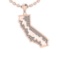0.58 Ctw SI2/I1 Diamond 14K Rose Gold Express Your State Love CALIFORNIA Necklace