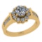 1.32 Ctw SI2/I1 Gia Certified Center Diamond 14K Yellow Gold Ring